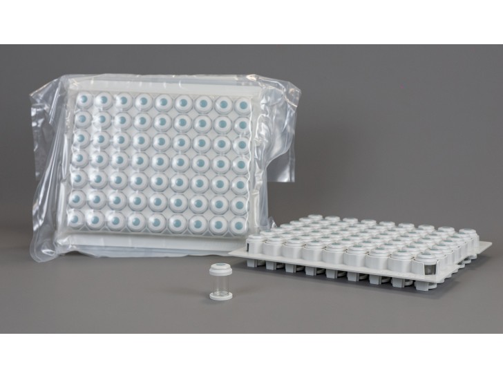 AT-Nest with 63 x 2 mL empty AT-Closed Vial®, sterilized, for L1 filling machine