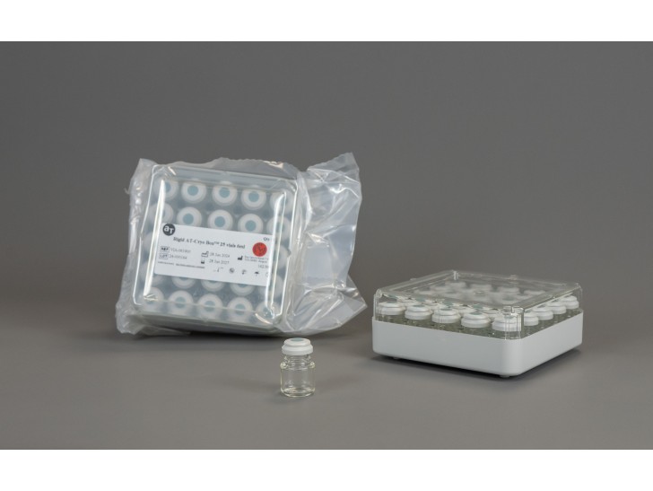 AT-CryoBox with 25 x 6 mL empty AT-Closed Vial®, sterilized, for filling machine